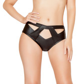 Roma Costume Faux Leather Cutout Shorts