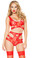 Roma Costume Cutout Top and Cutout High-Waisted Shorts Set - Red