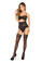 Roma Costume Lace Top with Scrunch Front Short with Attached Waist Cincher with Hook Front Closure, and adjustable Garters