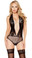 Roma Costume Open Back Teddy with Cutout Bottom