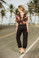 Mapale Blousy Sheer Top Jumpsuit