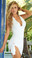 Mapale Spaghetti Strap Halter Dress - White