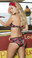 Mapale Black and Red Rose Bikini 