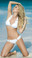 Mapale Ruched Bikini with Gold U-Rings - White