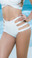 Mapale Strappy High Waist Bikini Bottom - White
