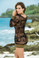 Mapale Long Sleeve Crochet Beach Dress - Black