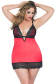 Oh la la Cheri Ophelie Satin Babydoll and G-String - Queen Size