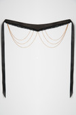 Oh La La Cheri Satin and Lace Headdress with Chain Detail