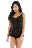 Fantasy Lingerie Nadia Geo Lace Shoulder Tie Cami Top & Shorts Set