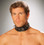 Elegant Moments Men's Leather Collar With O Rings and Nail Heads