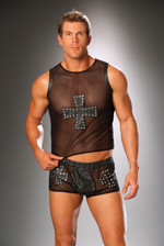 Elegant Moments Leather Mesh Short