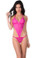 Oh La La Cheri Lace Halter Teddy - Pink