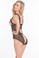 Oh La La Cheri Open Cup Lace Crotchless Teddy - Black