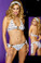 Polka Dot Tie Back Halter Top w/Tie Sides Panty and Matching Hair Band - Each Set (S9394)