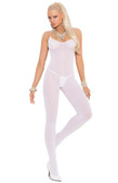 Elegant Moments Opaque Bodystocking - White
