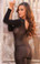 Elegant Moments Opaque Long Sleeve Open Crotch Bodystocking - Black