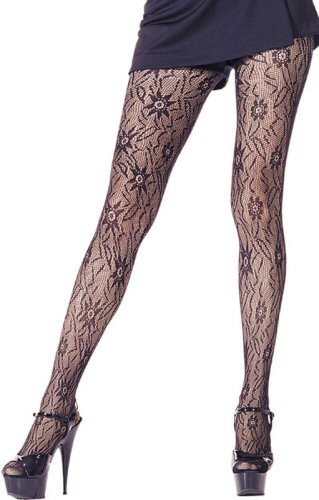 Seamless Sun Flower Lace Pantyhose (5002)