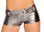 Roma Costume Metallic Belted Shorts - Gun Metal