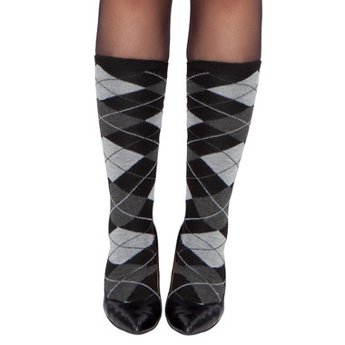 Roma Costume Grey Argyle Leg Warmer