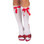 Roma Costume Ribbon Detailed Stockings - White/Red Ribbon