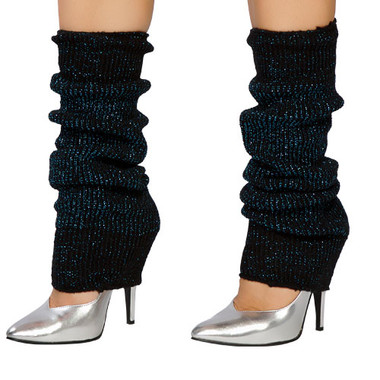 Roma Costume Sparkle Leg Warmer - Black/Blue