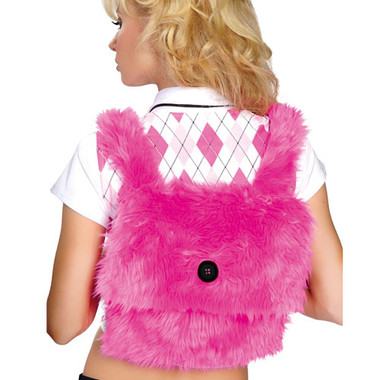 Roma Costume Fur Back Pack - Hot Pink