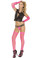 Elegant Moments Fishnet Thigh High - Neon Pink