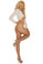 Elegant Moments Fishnet Thigh High Stocking with Lace Top  - Nude