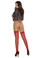 Elegant Moments Fishnet Thigh High Stocking with Lace Top  - Red