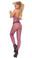 Elegant Moments Seamless Fishnet Halter Bodystocking with Open Crotch - Purple