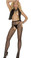 Elegant Moments Fishnet Suspender Pantyhose - Black