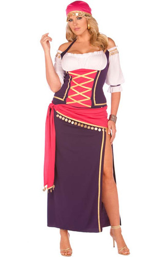 Elegant Moments 5Pc Gypsy Maiden Costume Queen Size