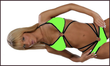 Blue Orchid Exoticwear Cameo Cage Set W/Thong