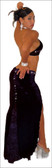 Blue Orchid Exoticwear Sexy Gown Fantasia Rhinestone 2 PC Gown with Thong