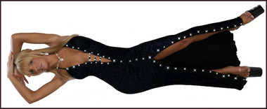 Blue Orchid Exoticwear Godiva Rhinestone Gown and Thong