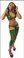 Blue Orchid Exoticwear Synful Jungle Power Hoodie Set with Matching Capri Legs and Thong