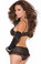 Elegant Moments Mesh Top and Skirt With Rhinestone Buckle