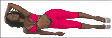Blue Orchid Exoticwear Rage in the Cage Capri Set with Thong