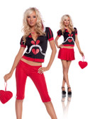 Wonderland Queen 5 pc costume includes hoodie capris skirt necklace and heart purse (9529)