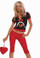 Wonderland Queen 5 pc costume includes hoodie capris skirt necklace and heart purse (9529)