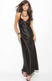 Elegant Moments Charmeuse Halter Neck Gown - Black