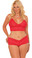 Elegant Moments Queen Size Booty Short and Camisole Set - Red