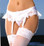 Elegant Moments Satin Garterbelt Queen Size - White