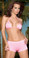 Elegant Moments Nylon Hot Short Queen Size - Pink