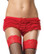 Elegant Moments Ruffle Booty Short Queen Size - Red