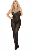 Elegant Moments Opaque Bodystocking Queen Size - Black