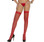Elegant Moments Fishnet Thigh High Stocking Queen Size - Red