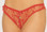 Elegant Moments Crotchless Lace Panty With Gold Socket Queen Size - Red