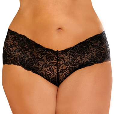 Elegant Moments Cheeky Short Queen Size - Black