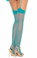 Elegant Moments Sheer Thigh Hi Queen Size - Turquoise